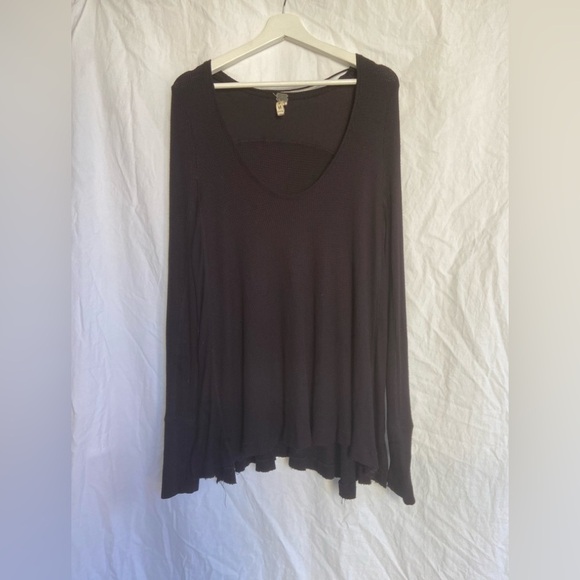 Free People we the free Waffle Knit Tunic Sweater Size Medium - Picture 2 of 9